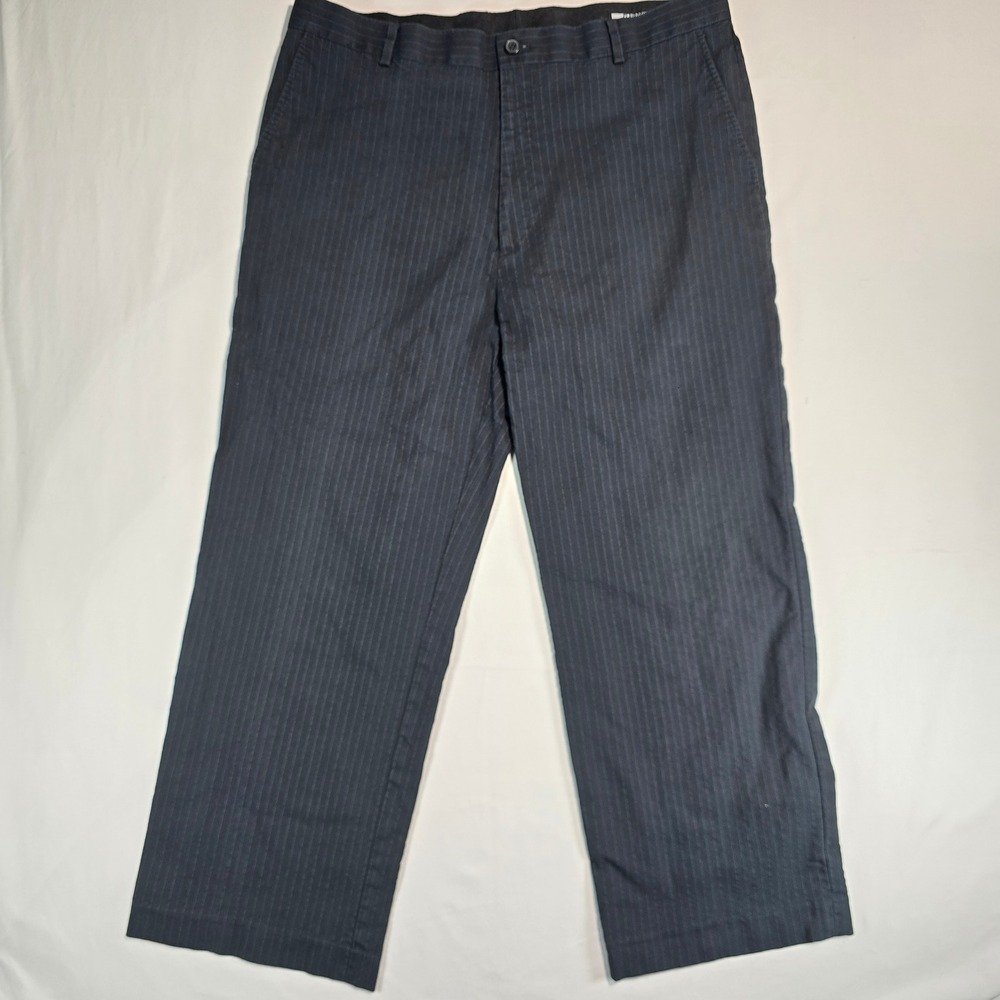 Claiborne Mens Pinstripe Dress Pants Navy Blue‎ Straight Leg MWRU8097 36x30